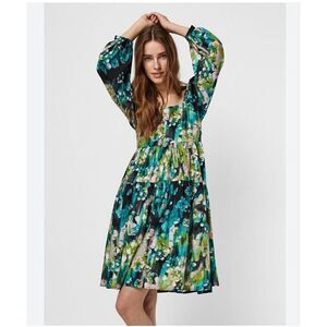 Babydoll Dress Balloon Sleeves Bohemian MEDIUM NEW